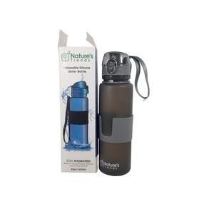 Nature's Trends Gray Collapsible Silicone BPA-Free Water Bottle 22oz 650ml